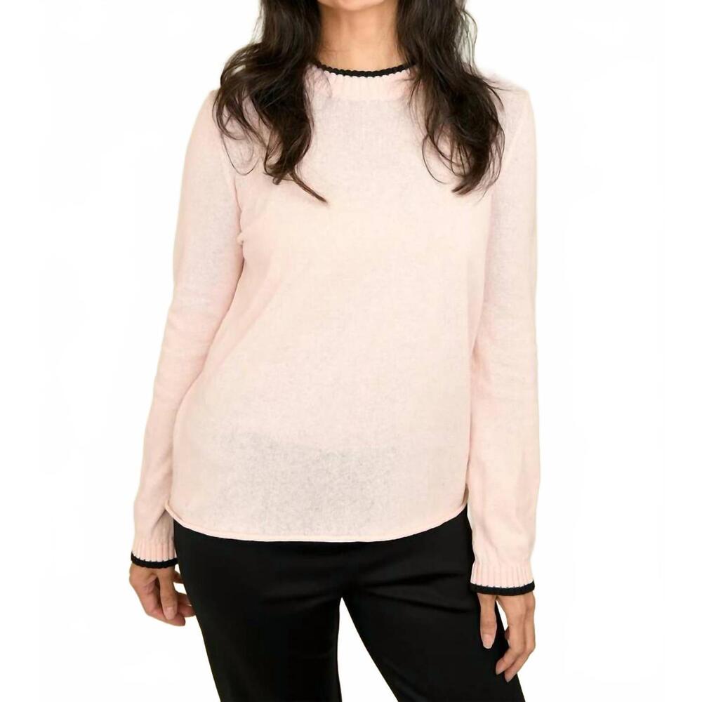 NEW HANNES ROETHER long sleeve cotton sweater in paloma & black